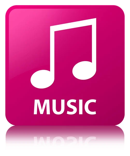 Muziek (tune pictogram) roze vierkante knop — Stockfoto