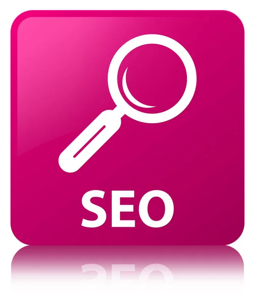 Seo rosa quadratischer Knopf — Stockfoto