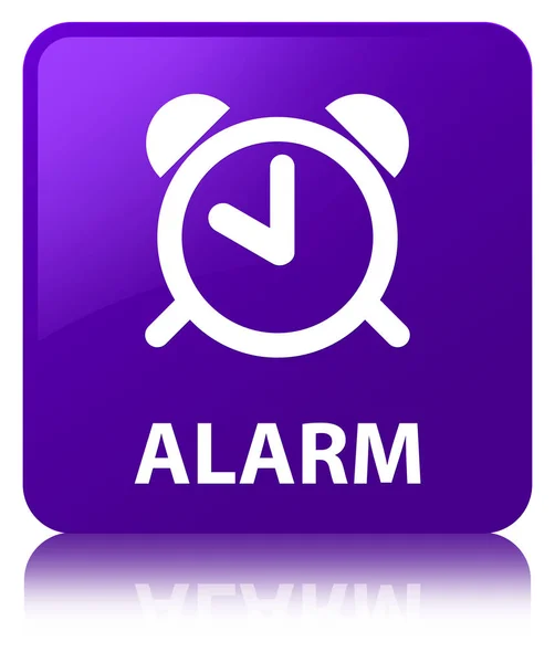 Alarme botão quadrado roxo — Fotografia de Stock
