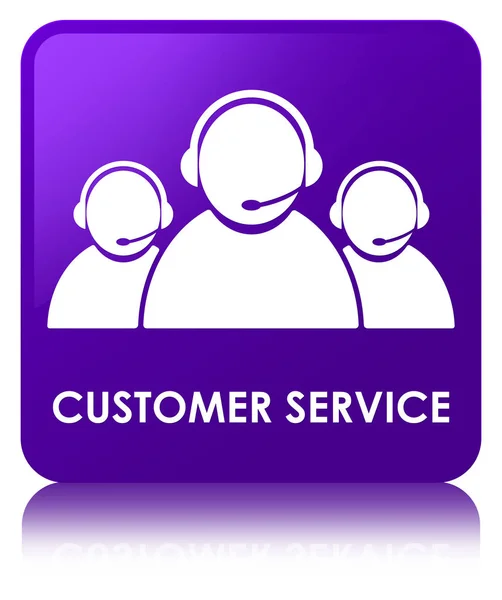 Servicio al cliente (icono del equipo) botón cuadrado púrpura — Foto de Stock