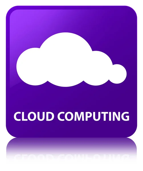 Nube computación púrpura botón cuadrado — Foto de Stock