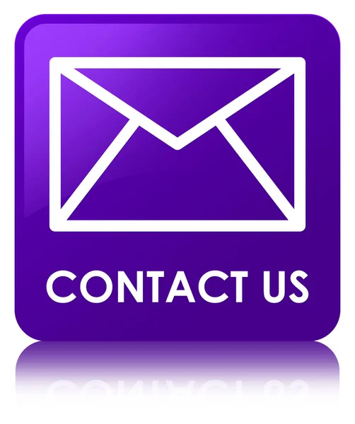 Kontaktieren Sie uns (E-Mail-Symbol) lila quadratische Taste — Stockfoto