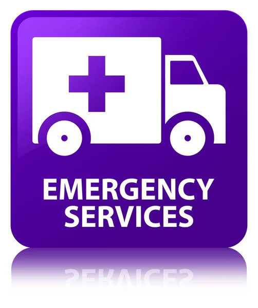 Services d'urgence violet bouton carré — Photo