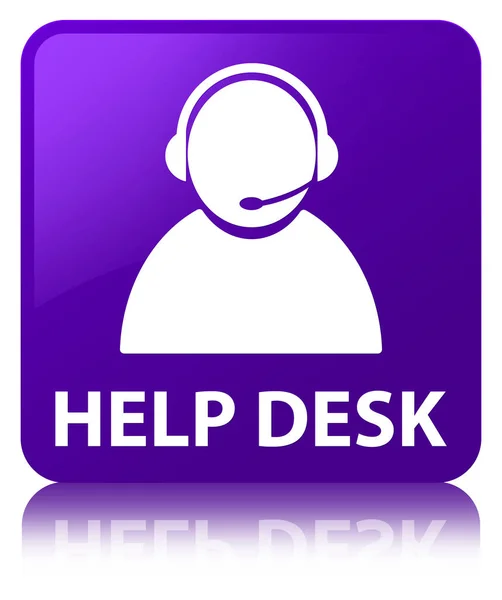 Help desk (customer care ikon) lila fyrkantig knapp — Stockfoto