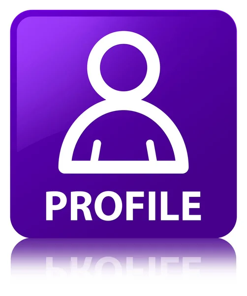 Profilo (icona membro) viola pulsante quadrato — Foto Stock
