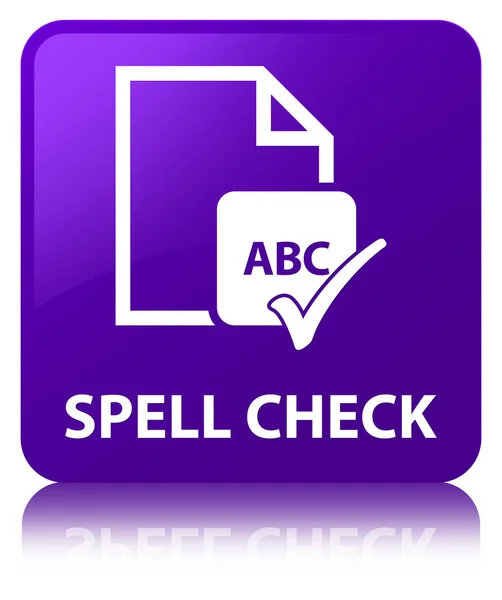 Spell check document purple square button