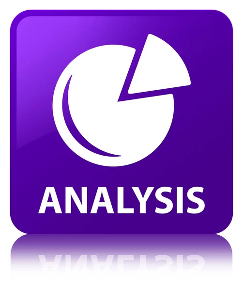 Čtvercové tlačítko analýza (graf ikony) fialový — Stock fotografie