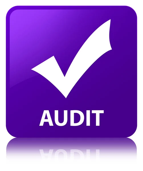 Audit (validare pictogramă) buton pătrat violet — Fotografie, imagine de stoc