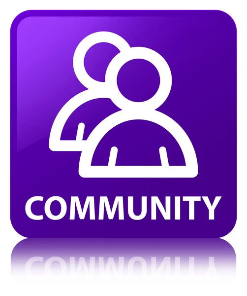 Przycisk □ Wspólnoty (grupa ikona) fioletowy — Zdjęcie stockowe