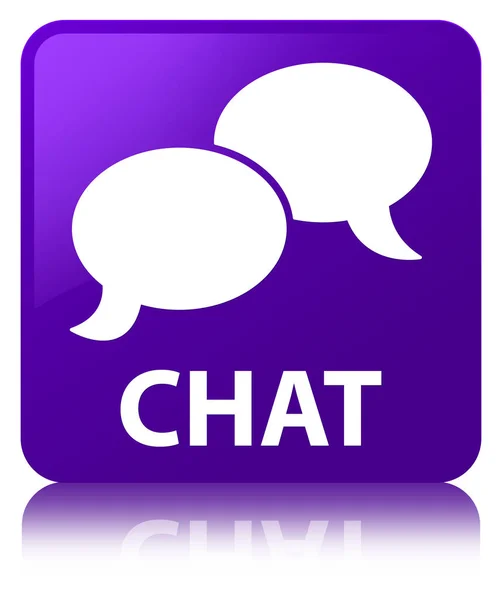 Chat purple square button — Stock Photo, Image