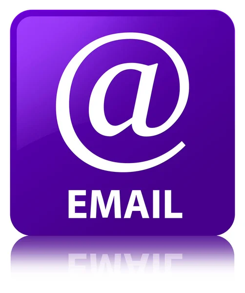 Email (ícone de endereço) botão quadrado roxo — Fotografia de Stock