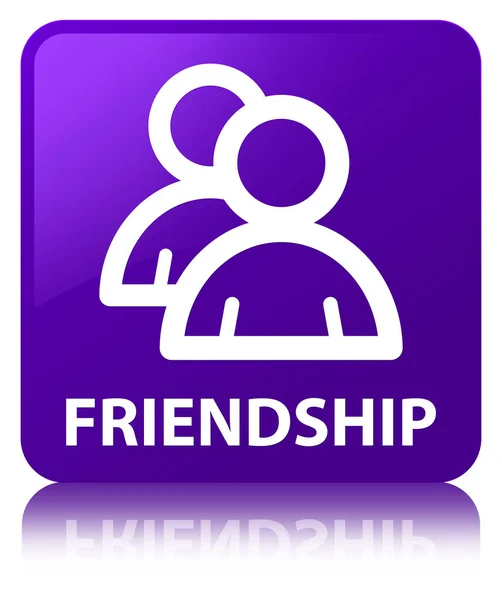 Friendship (group icon) purple square button — Stock Photo, Image