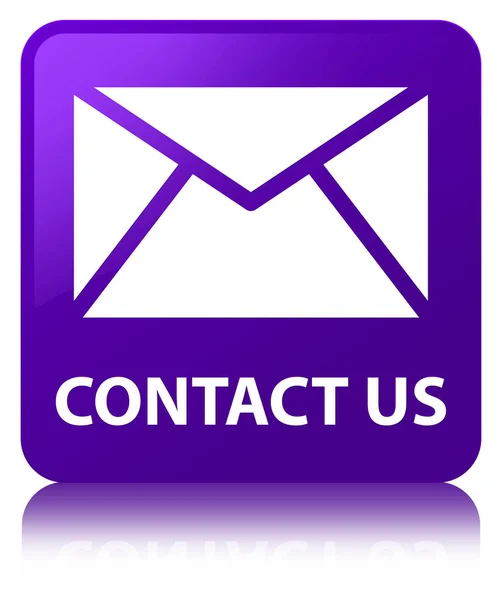Kontakt (e-mail ikona) fioletowy przycisk kwadratowy — Zdjęcie stockowe