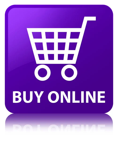 Buy online purple square button — Stock Photo, Image