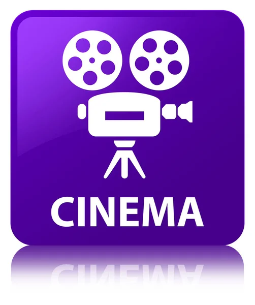 Cinema (ícone de câmera de vídeo) botão quadrado roxo — Fotografia de Stock