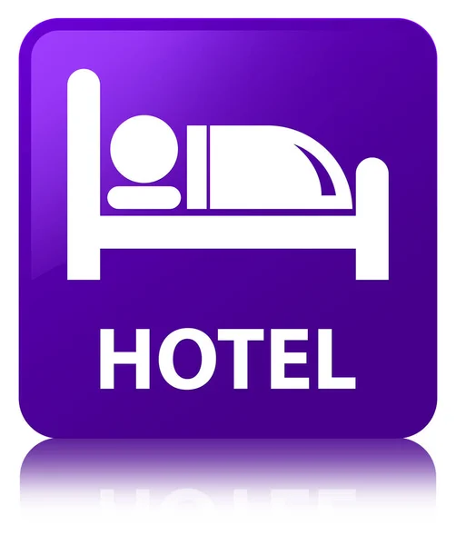 ホテル紫正方形ボタン — ストック写真