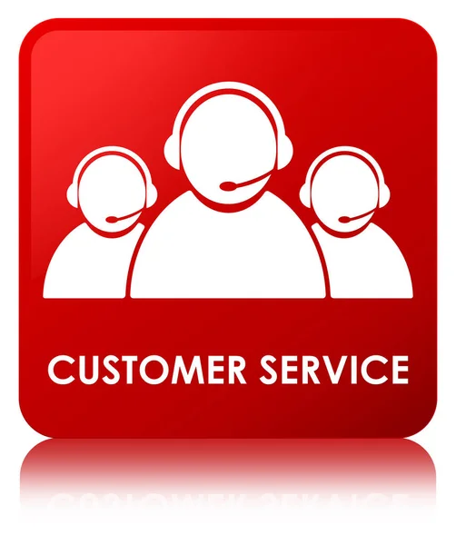 Servizio clienti (icona del team) pulsante quadrato rosso — Foto Stock