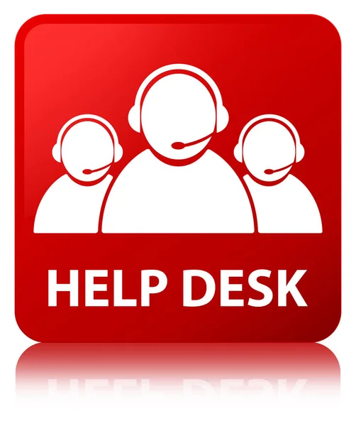 Hjälpknappen skrivbord (customer care team ikon) Röda torget — Stockfoto