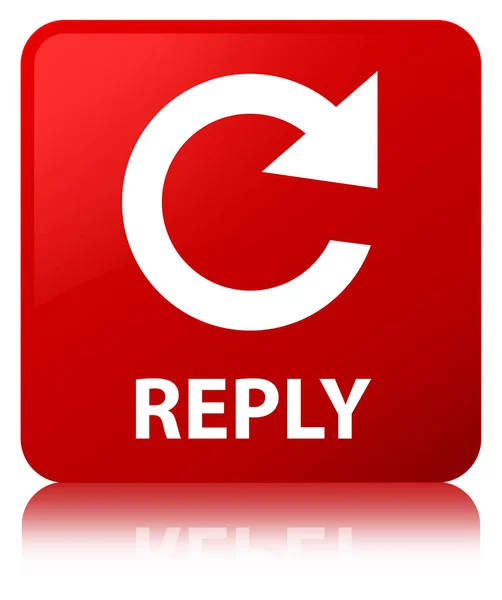 Responder (girar icono de flecha) botón cuadrado rojo — Foto de Stock