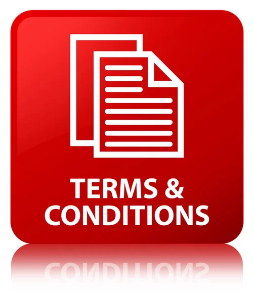 Terms and conditions (pages icon) red square button — Stock Photo, Image