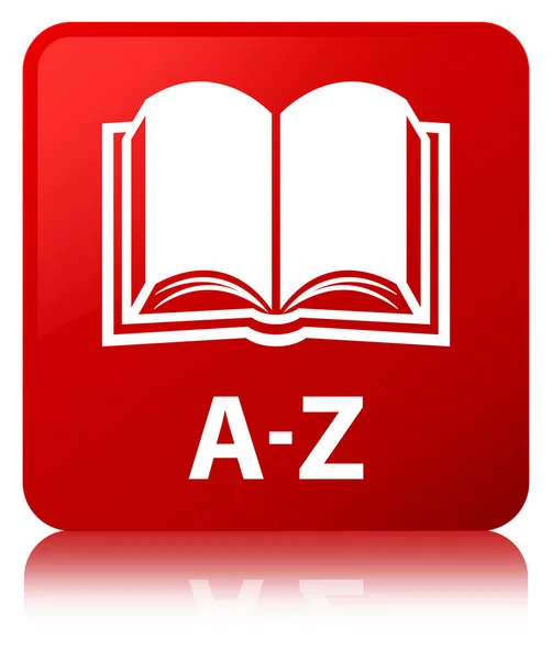 A-Z （书图标） 红色方形按钮 — 图库照片