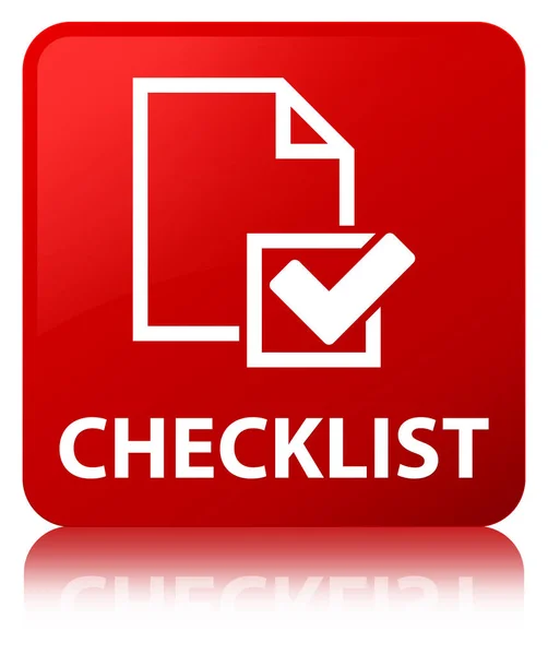 Checklist red square button — Stock Photo, Image