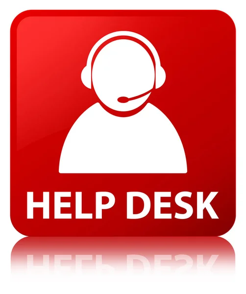 Przycisk czerwony kwadrat pomoc biurko (ikona opieka klienta) — Zdjęcie stockowe