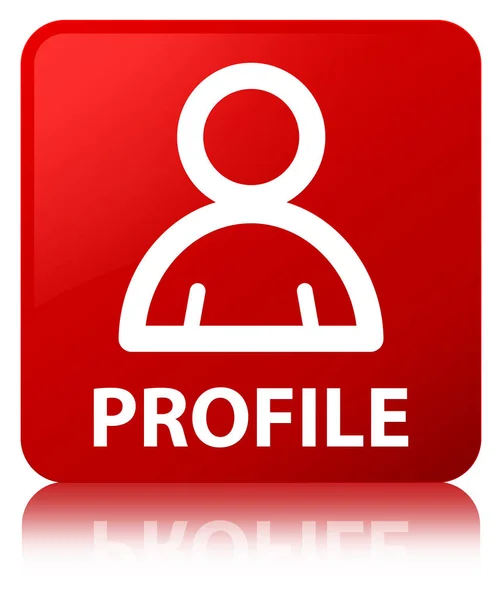 Profilo (icona membro) pulsante quadrato rosso — Foto Stock