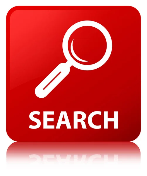 Search red square button — Stock Photo, Image