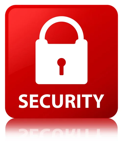 Security (padlock icon) red square button — Stock Photo, Image