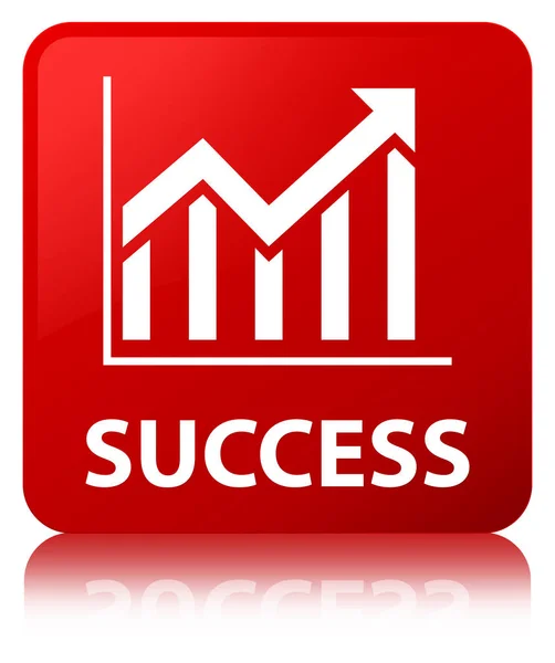 Красная квадратная кнопка Success (значок статистики) — стоковое фото