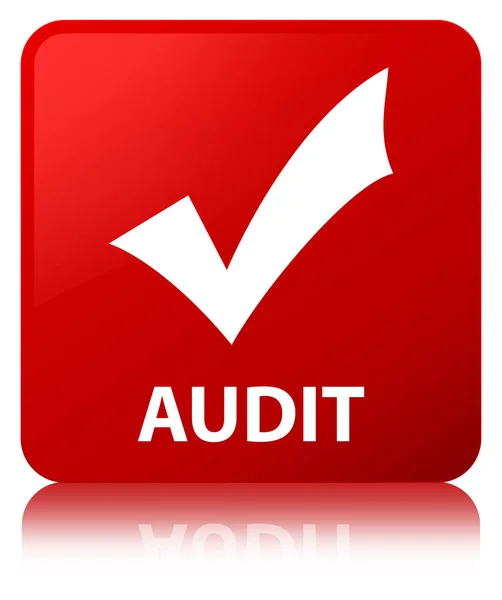 Audit (valider icône) bouton carré rouge — Photo