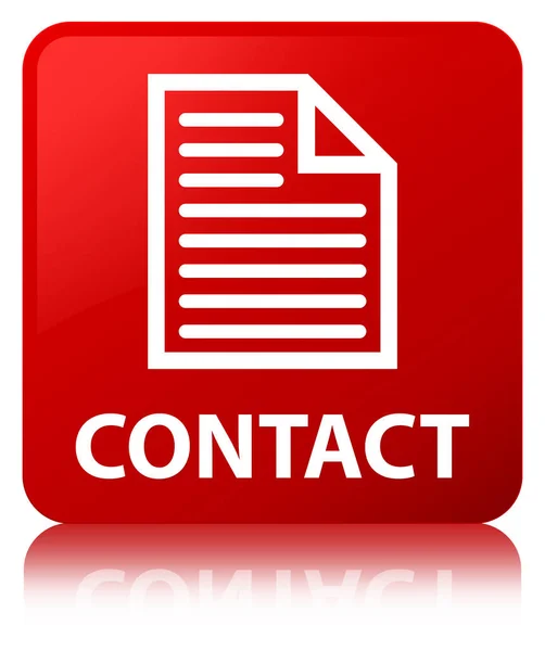 Przycisk czerwony kwadrat kontakt (ikona strony) — Zdjęcie stockowe