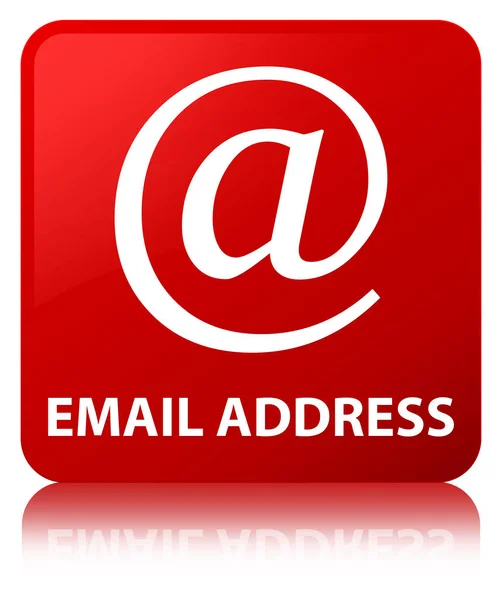 Endereço de email botão quadrado vermelho — Fotografia de Stock