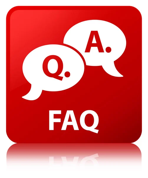FAQ (fråga svar bubbla ikon) Röda torget knappen — Stockfoto