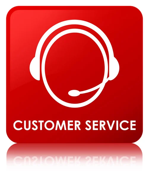 Service à la clientèle (icône du service à la clientèle) bouton carré rouge — Photo