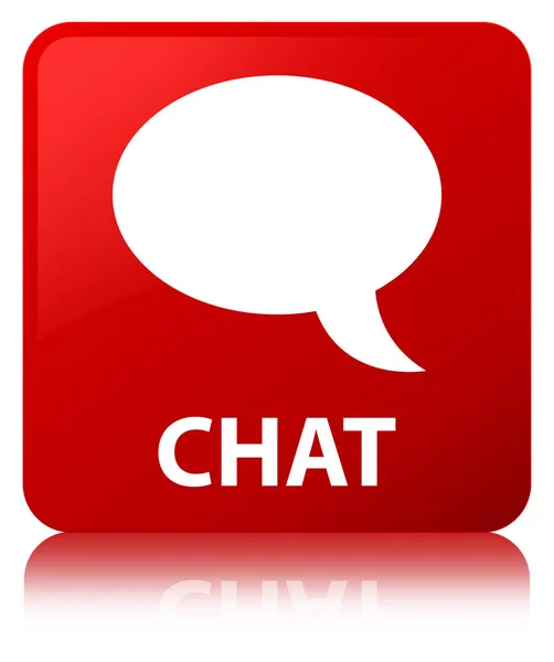 Chat red square button — Stock Photo, Image