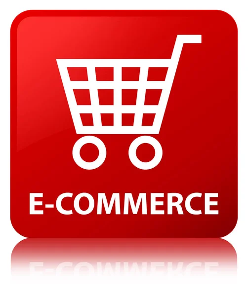E-commerce botão quadrado vermelho — Fotografia de Stock