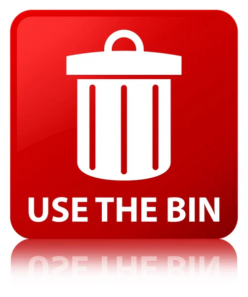 Use o bin (ícone de lixo) botão quadrado vermelho — Fotografia de Stock