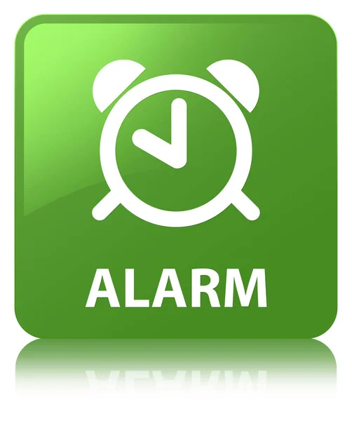 Alarma botón cuadrado verde suave — Foto de Stock