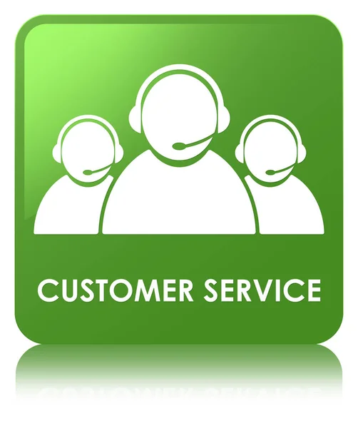 Servicio al cliente (icono del equipo) botón cuadrado verde suave — Foto de Stock