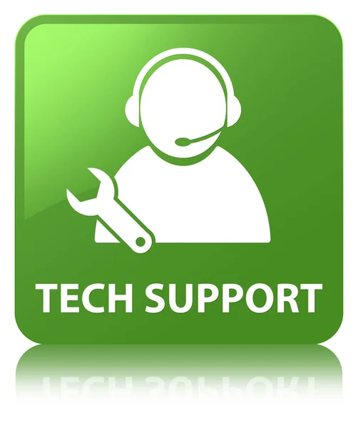 Tech support soft green square button