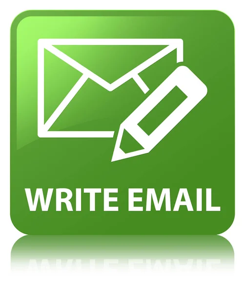 E-posta yumuşak yeşil kare düğmesini yazmak — Stok fotoğraf