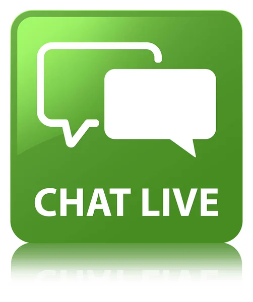 Chat en vivo suave botón cuadrado verde —  Fotos de Stock