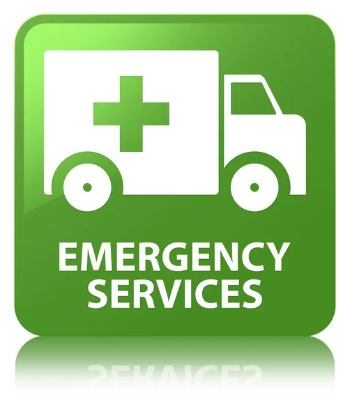 Hulpdiensten zachte groene vierkante knop — Stockfoto