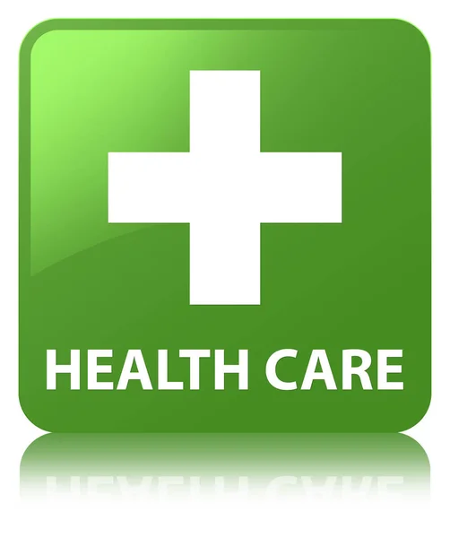 Health care (plus sign) soft green square button