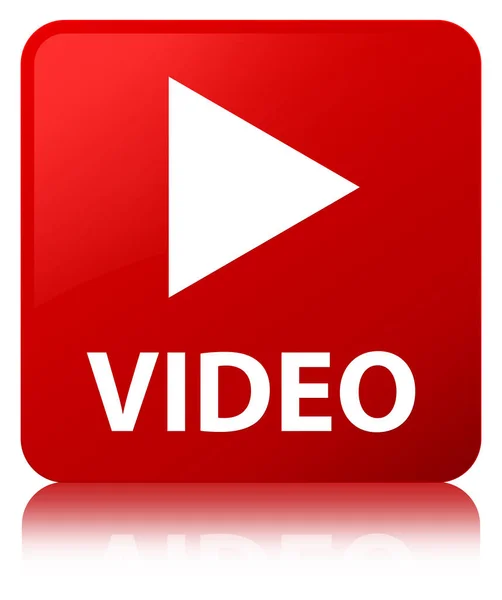 Video rood vierkantje knop — Stockfoto