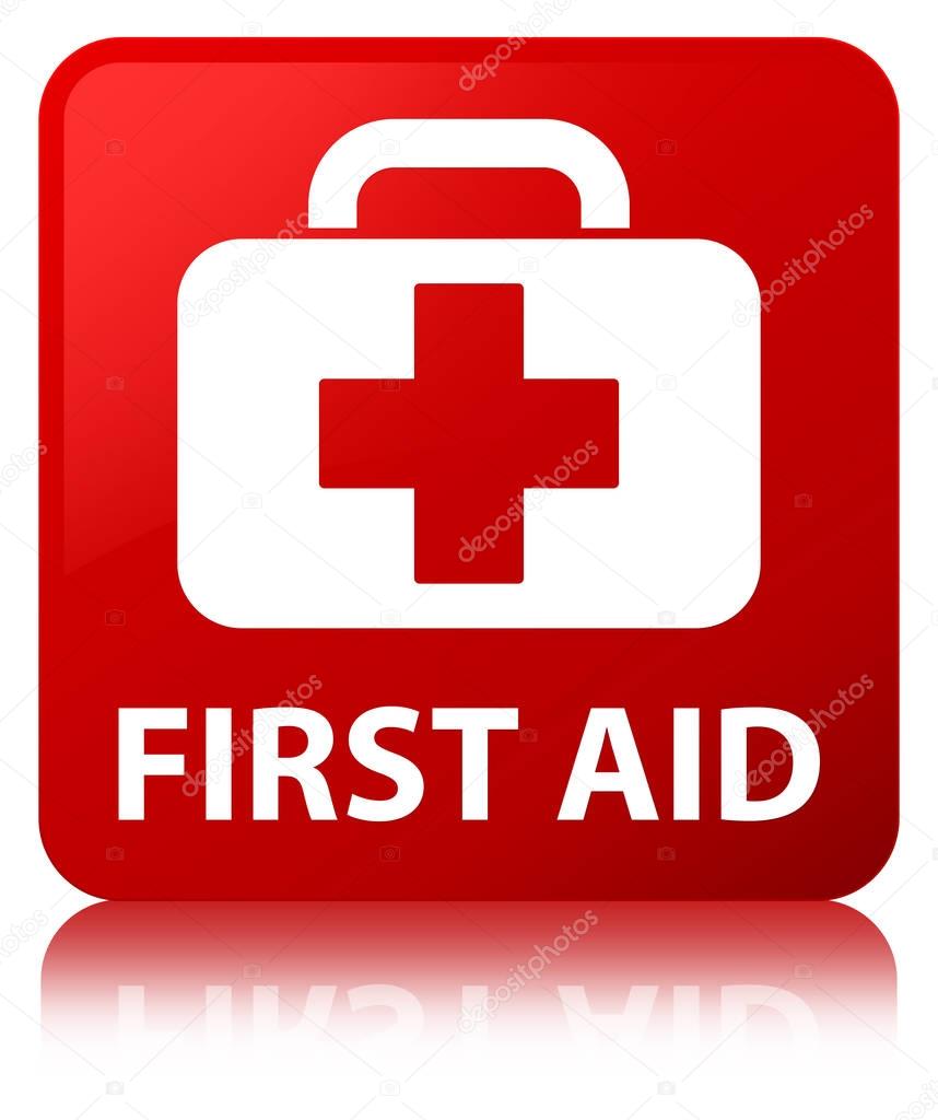 First aid red square button