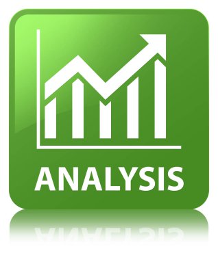 Analiz (istatistik simgesi) yumuşak yeşil kare düğme