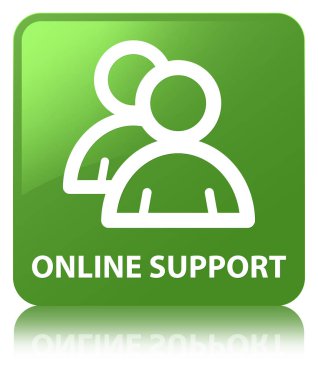 Çevrimiçi destek (grup simgesi) yumuşak yeşil kare düğme